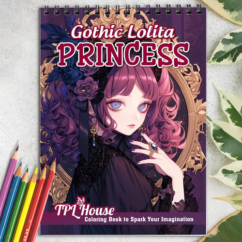 TPLHOUSE Gothic Lolita Princess Coloring Book for Adults