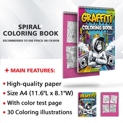 TPLHOUSE Graffiti Coloring Sheets for Adults