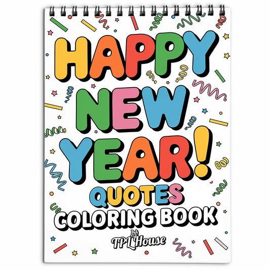 TPLHOUSE HAPPY NEW YEAR! Quotes Coloring Book for Adults