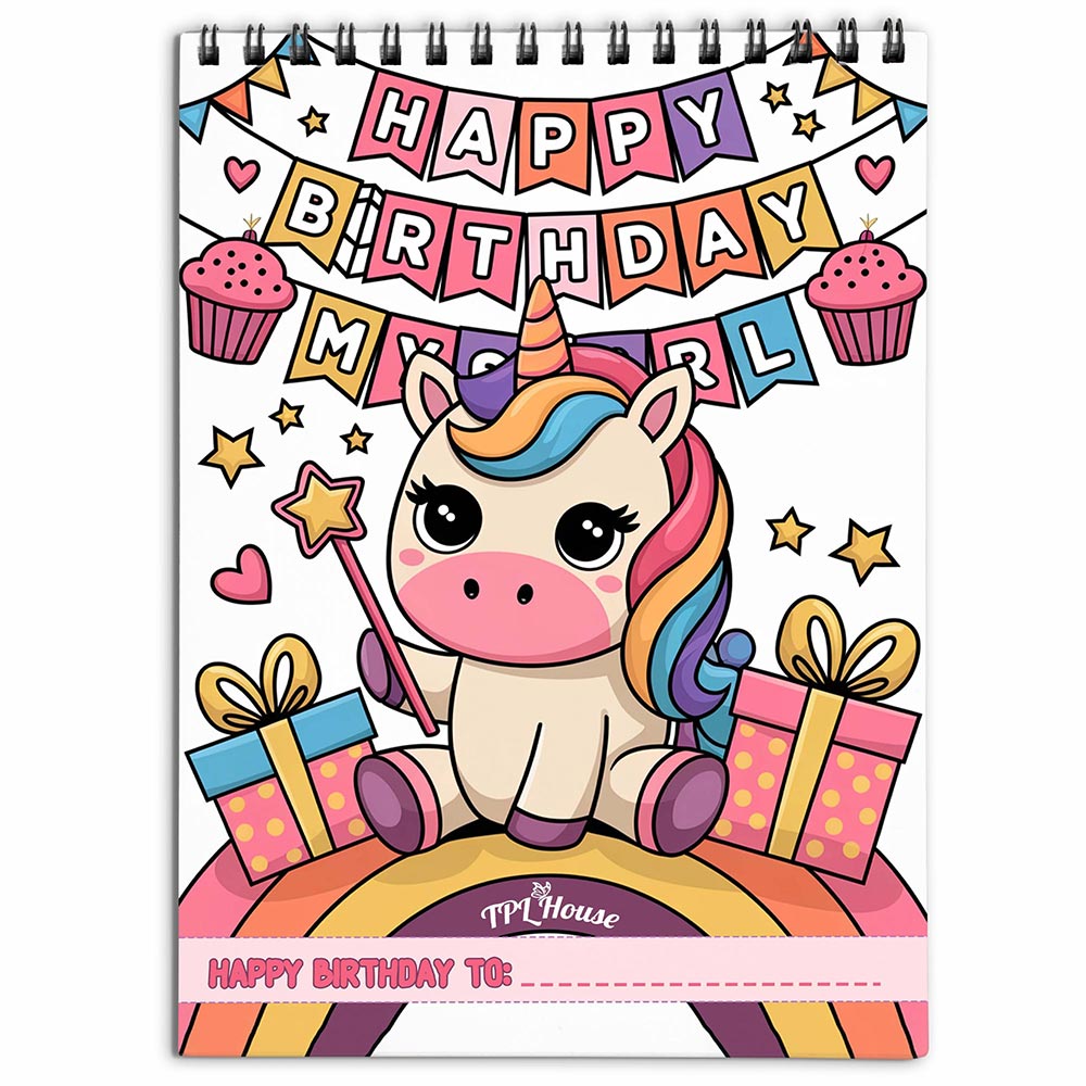 TPLHOUSE Happy Birthday My Girl Coloring Book for Girl