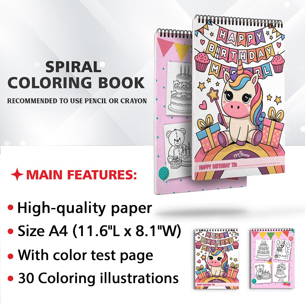 TPLHOUSE Happy Birthday My Girl Coloring Sheets for Girl