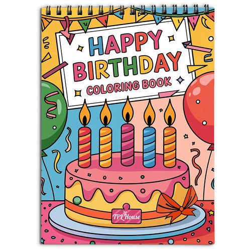 TPLHOUSE Happy Birthday Coloring Book for Adults