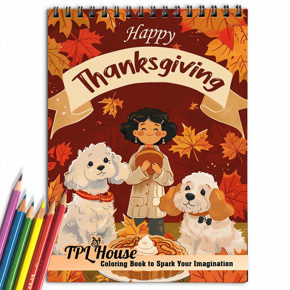 TPLHOUSE Happy Thanksgiving Coloring Book for Adults