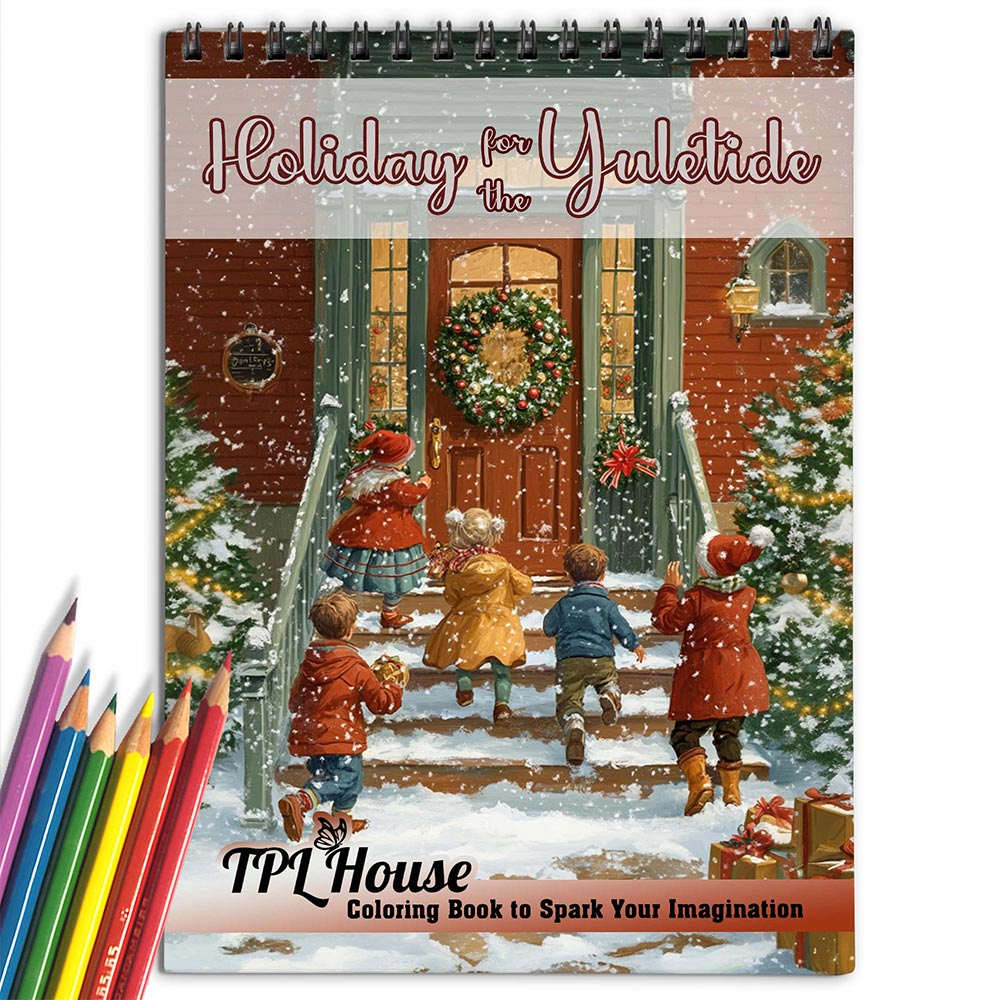 TPLHOUSE Home for the Yuletide Coloring Book for Adults