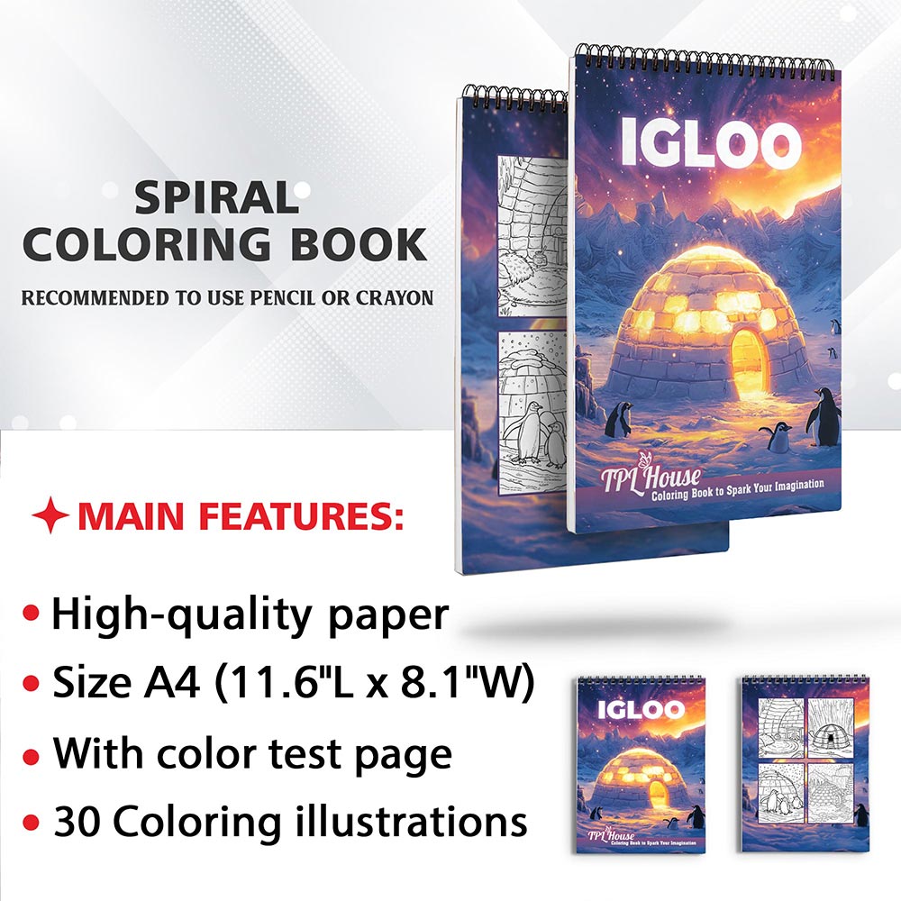 TPLHOUSE Igloo Coloring Sheets for Adults