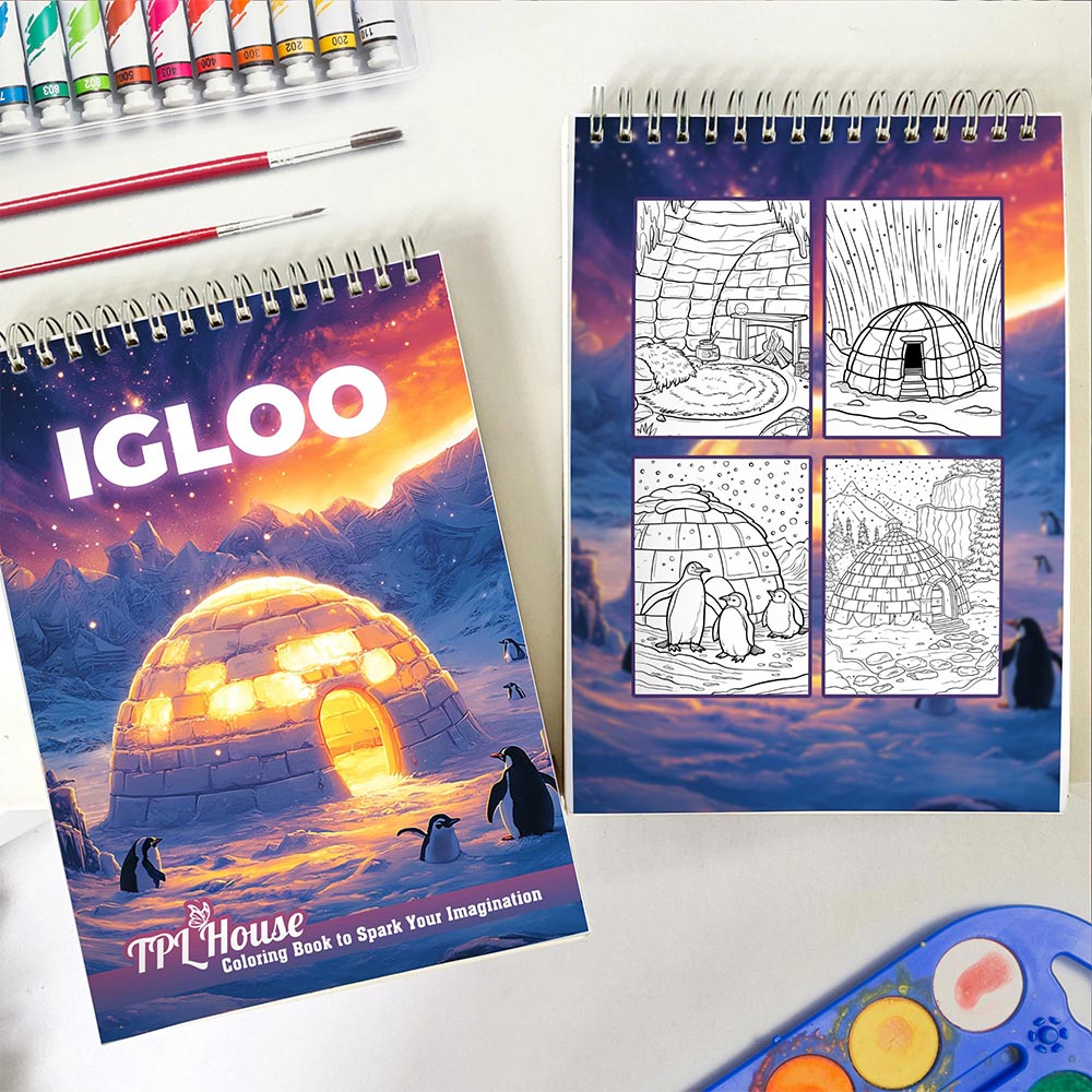 TPLHOUSE Igloo Spiral Coloring Book for Adults