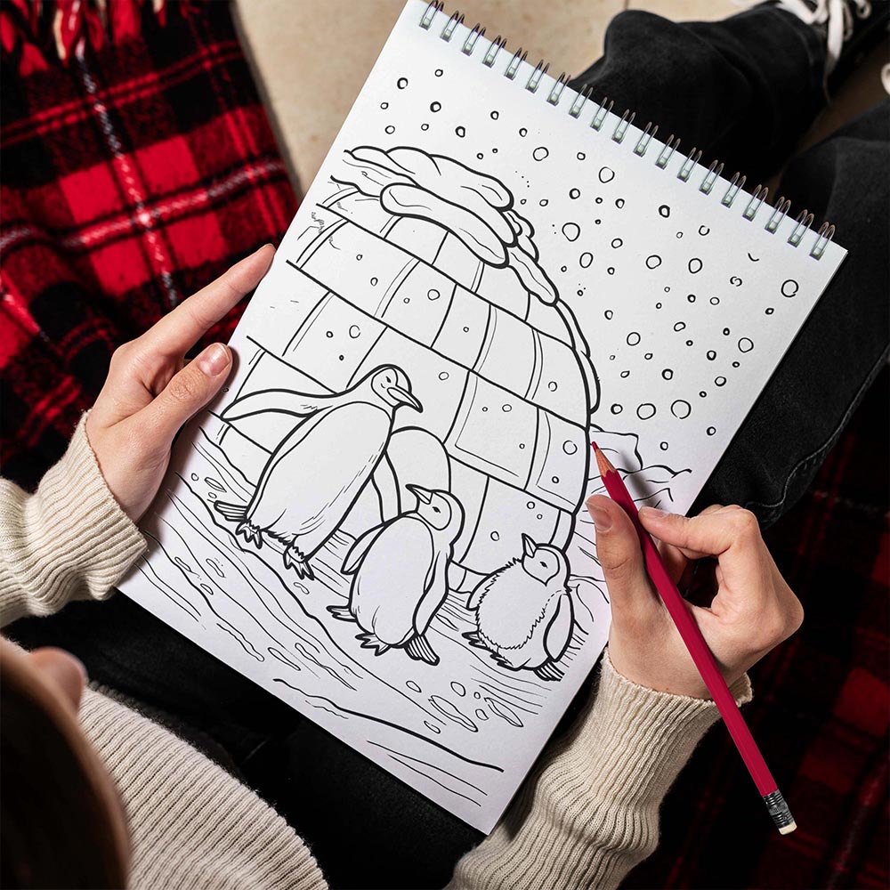 TPLHOUSE Igloo Spiral Bound Coloring Book for Adults