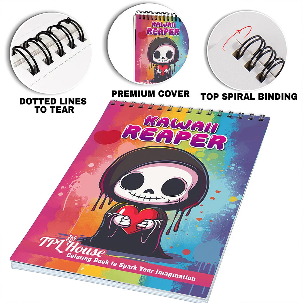 TPLHOUSE Kawaii Reaper Coloring Pages for Adults