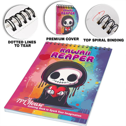 TPLHOUSE Kawaii Reaper Coloring Pages for Adults