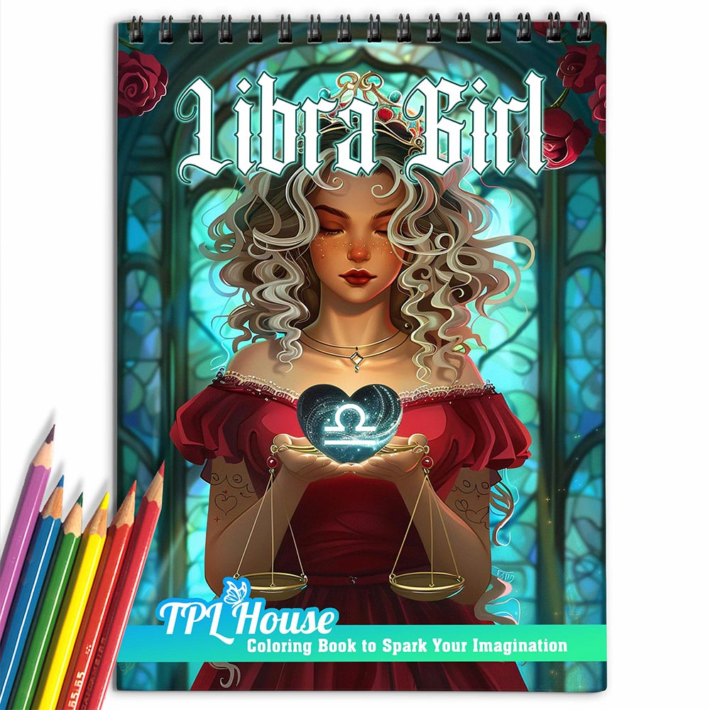 TPLHOUSE Libra Girl Coloring Book for Adults
