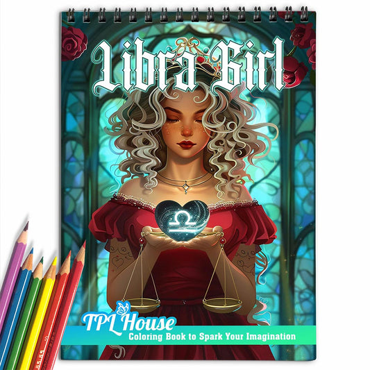 TPLHOUSE Libra Girl Coloring Book for Adults