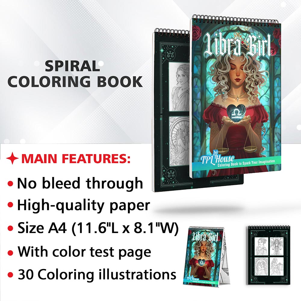 TPLHOUSE Libra Girl Coloring Sheets for Adults