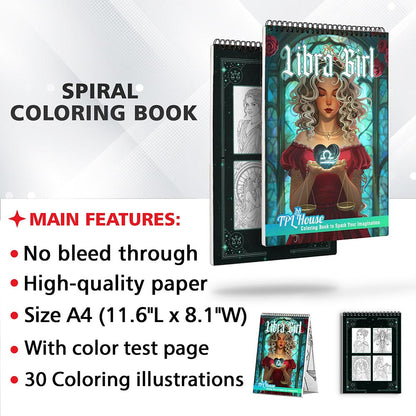 TPLHOUSE Libra Girl Coloring Sheets for Adults