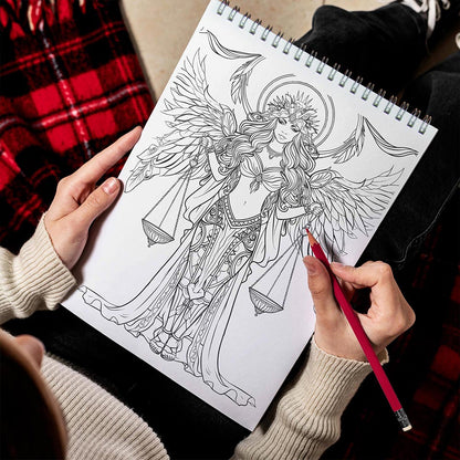 TPLHOUSE Libra Girl Spiral Bound Coloring Book for Adults