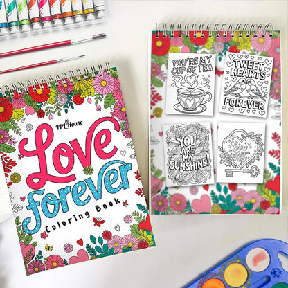 TPLHOUSE Love Forever Spiral Coloring Book for Adults