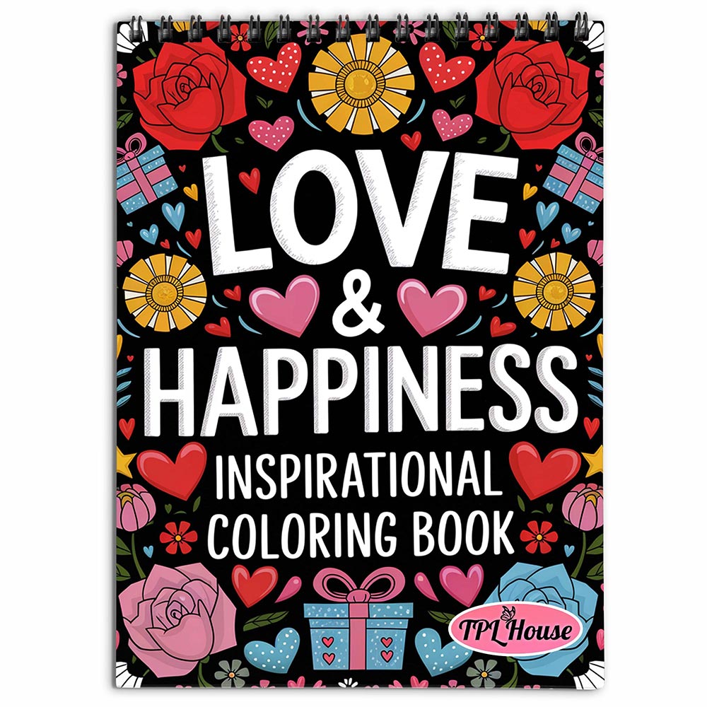 TPLHOUSE Love & Happiness Coloring Book for Adults