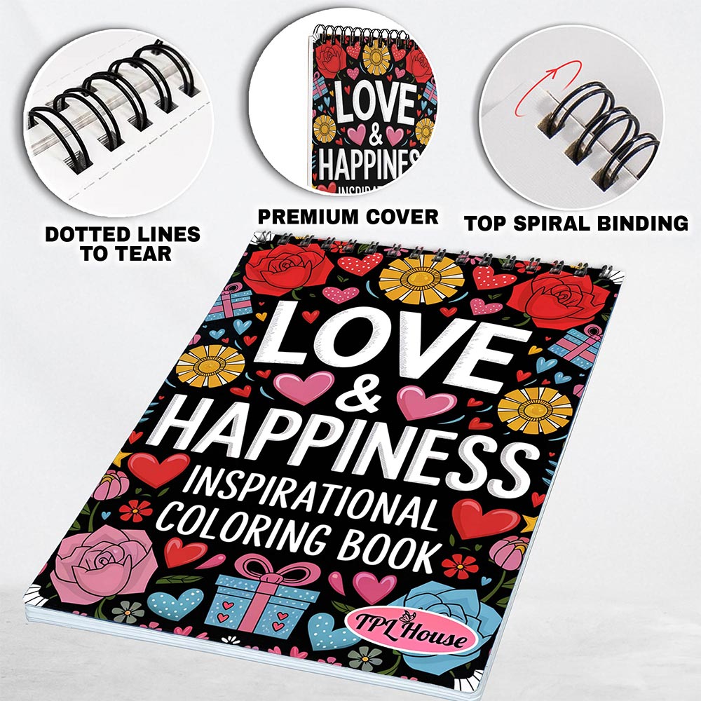 TPLHOUSE Love & Happiness Coloring Pages for Adults