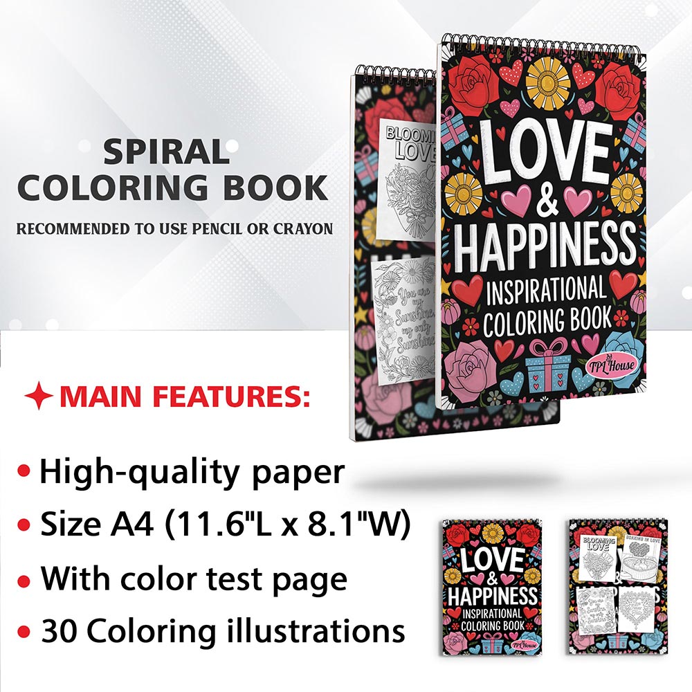 TPLHOUSE Love & Happiness Coloring Sheets for Adults
