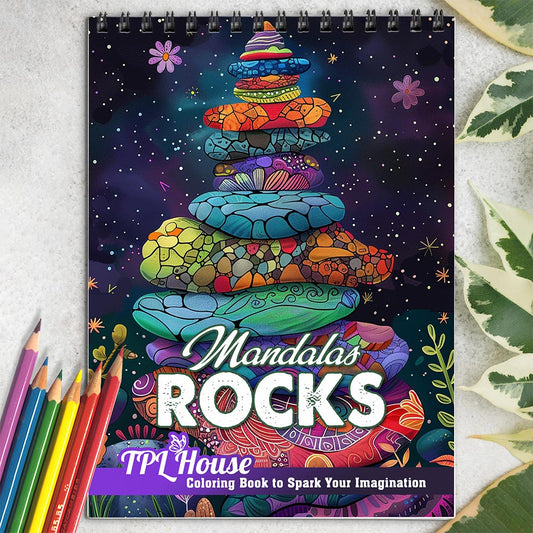 TPLHOUSE Mandalas Rocks Coloring Book for Adults