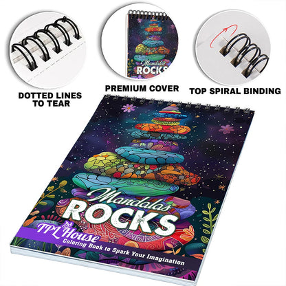 TPLHOUSE Mandalas Rocks Coloring Pages for Adults