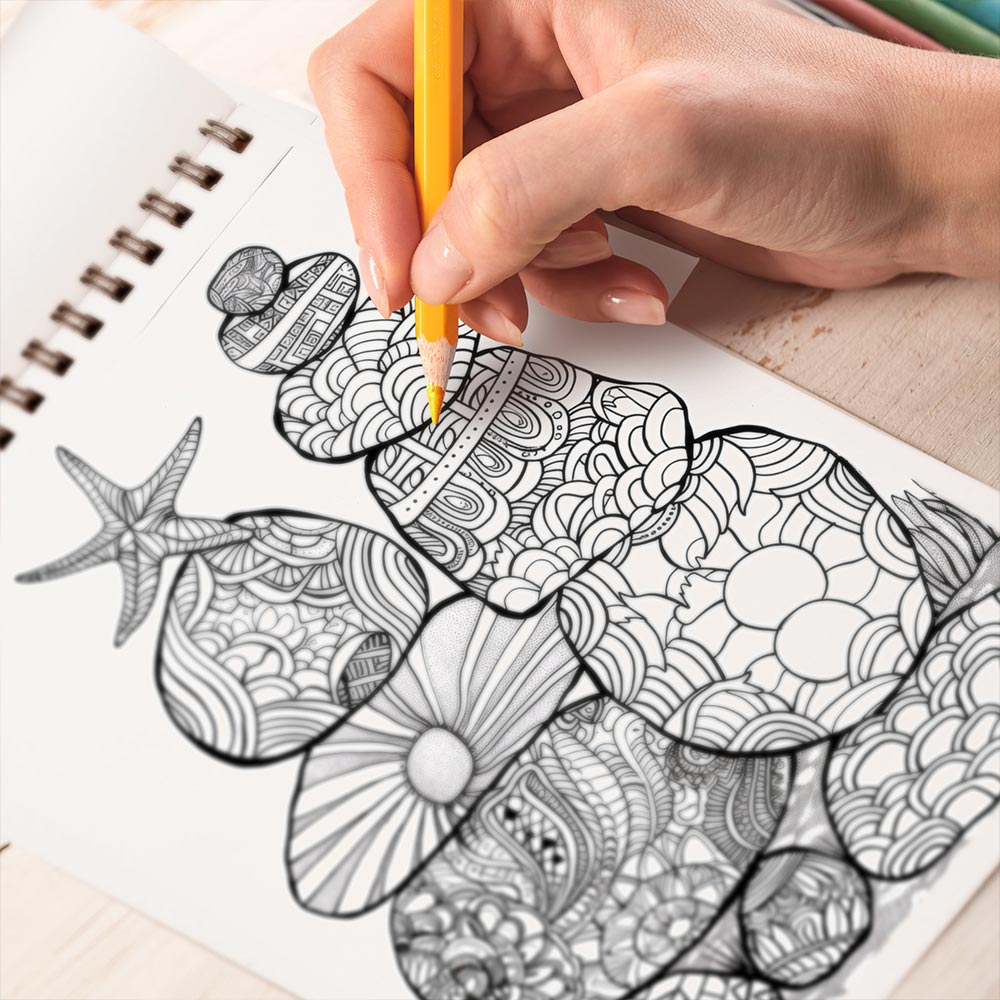 TPLHOUSE Mandalas Rocks Coloring Book Spiral Bound for Adults