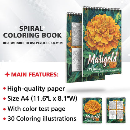 TPLHOUSE Marigold Coloring Sheets for Adults