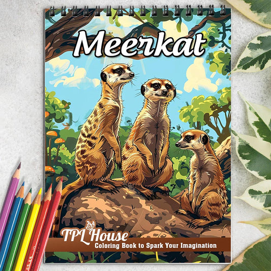 TPLHOUSE Meerkat Coloring Book for Adults