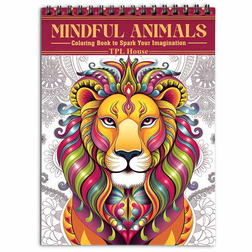 TPLHOUSE Mindful Animals Coloring Book for Adults