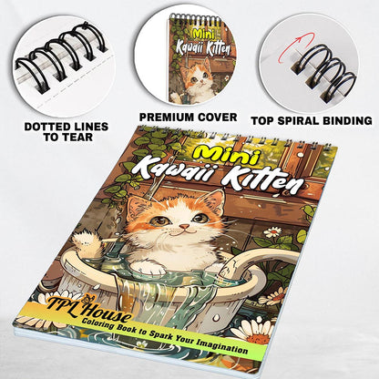 TPLHOUSE Mini Kawaii Kitten Coloring Pages for Adults