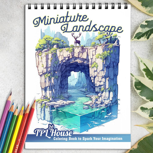 TPLHOUSE Miniature Landscape Coloring Book for Adults