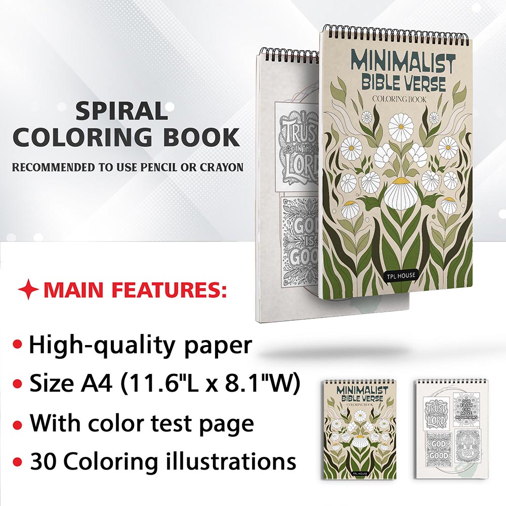 TPLHOUSE Minimalist Bible Verse Coloring Sheets for Adults