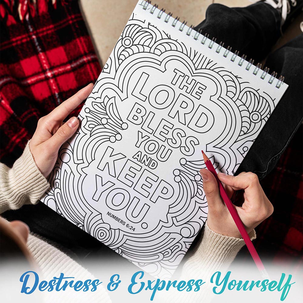 TPLHOUSE Minimalist Bible Verse Coloring Book Spiral Bound for Adults