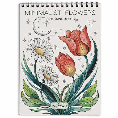 TPLHOUSE Minimalist Flowers Coloring Book for Adults