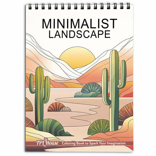 TPLHOUSE Minimalist Landscape Coloring Book for Adults
