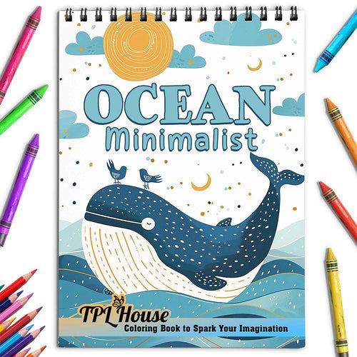 TPLHOUSE Minimalist Ocean Coloring Book for Adults