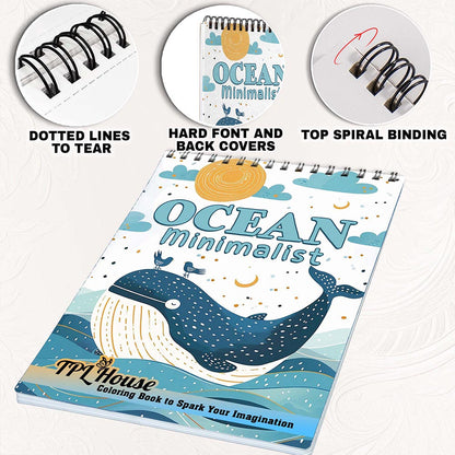 TPLHOUSE Minimalist Ocean Coloring Pages for Adults