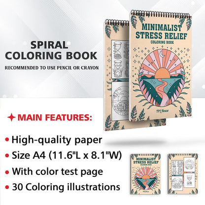 TPLHOUSE Minimalist Stress Relief Coloring Sheets for Adults