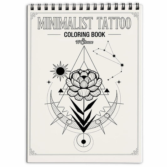 TPLHOUSE Minimalist Tattoo Coloring Book for Adults