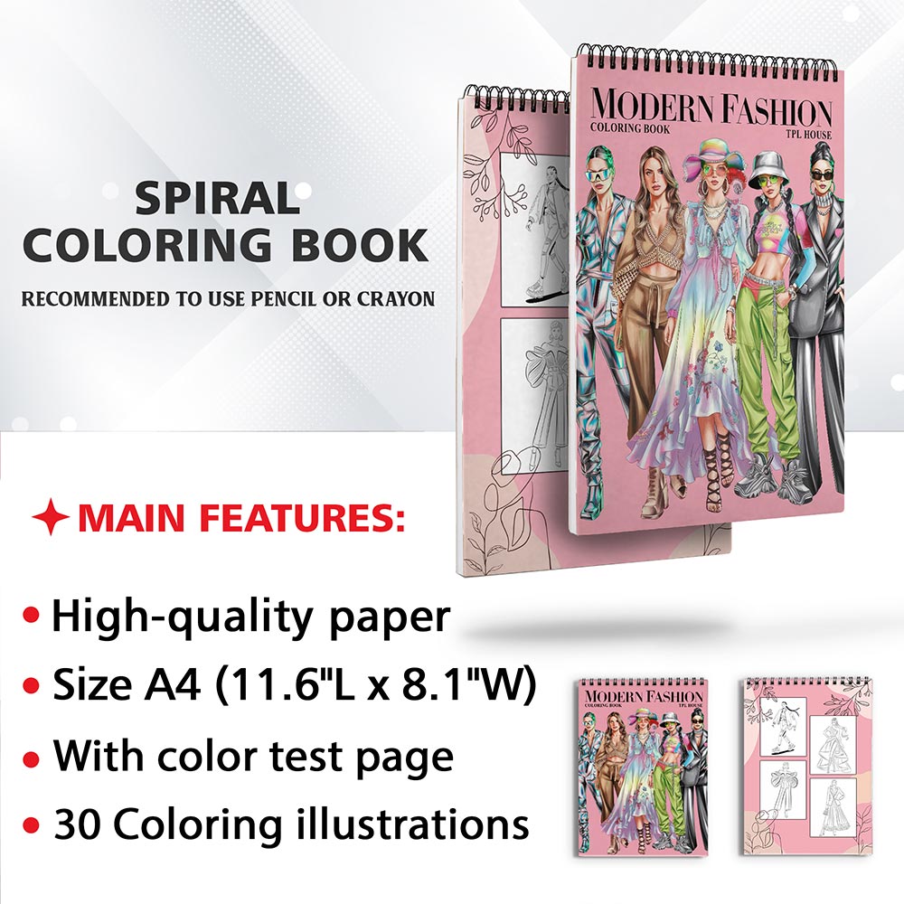 TPLHOUSE Modern Fashion Coloring Sheets for Adults