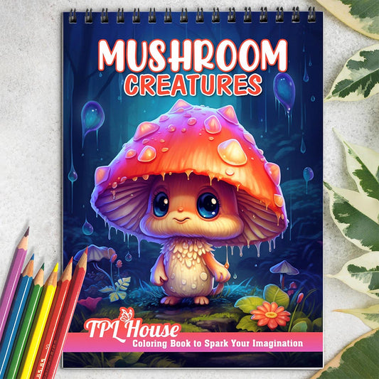 TPLHOUSE Mushroom Creatures Coloring Book for Adults