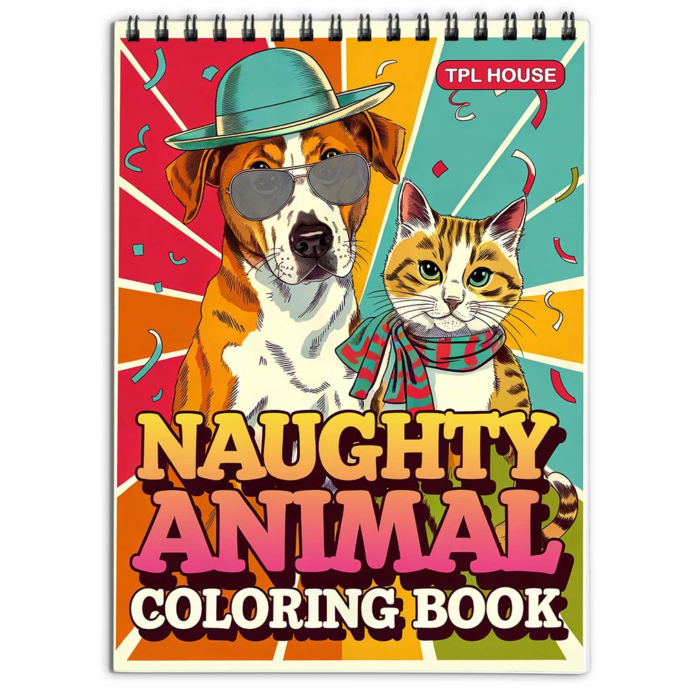 TPLHOUSE Naughty Animal Coloring Book for Adults