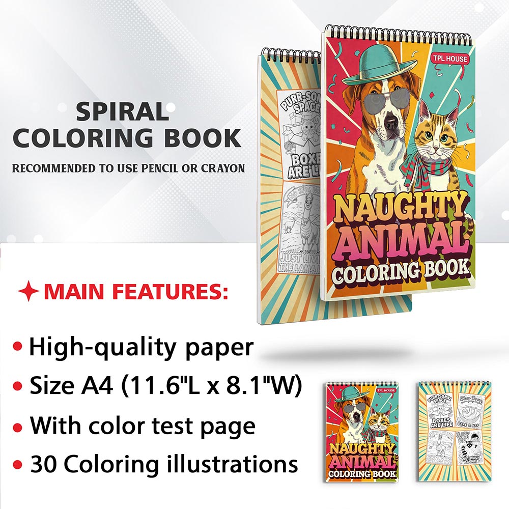 TPLHOUSE Naughty Animal Coloring Sheets for Adults