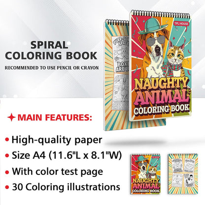 TPLHOUSE Naughty Animal Coloring Sheets for Adults