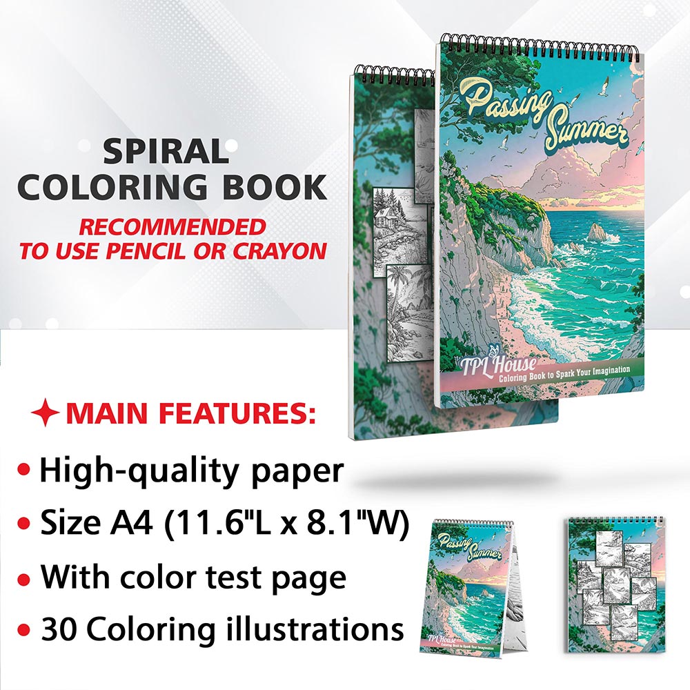 TPLHOUSE Passing Summer Coloring Sheets for Adults