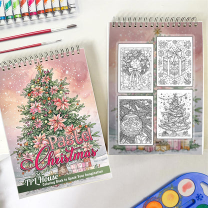 TPLHOUSE Pastel Christmas Spiral Coloring Book for Adult