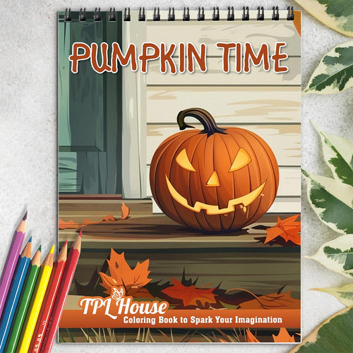 TPLHOUSE Pumpkin Time Coloring Book for Adults
