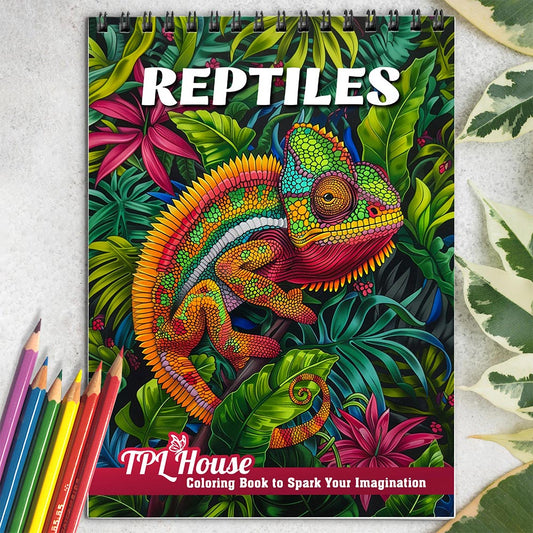 TPLHOUSE Reptiles Coloring Book for Adults