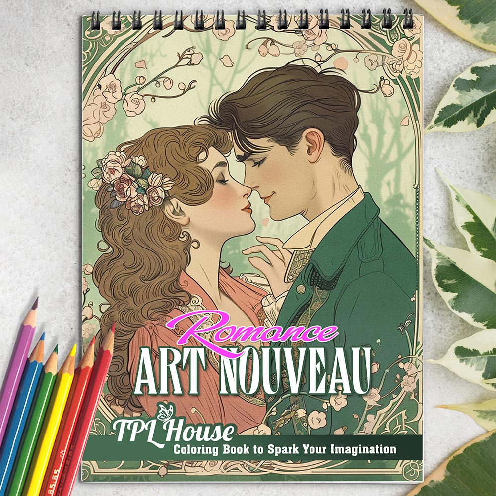 TPLHOUSE Romance Art Nouveau Coloring Book for Adults