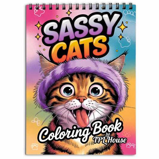 TPLHOUSE Sassy Cats Coloring Book for Adults