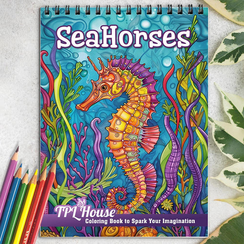 TPLHOUSE Seahorse Coloring Book for Adults